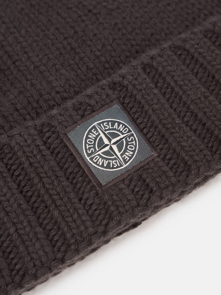 STONE ISLAND COMPASS-PATCH WOOL BEANIE