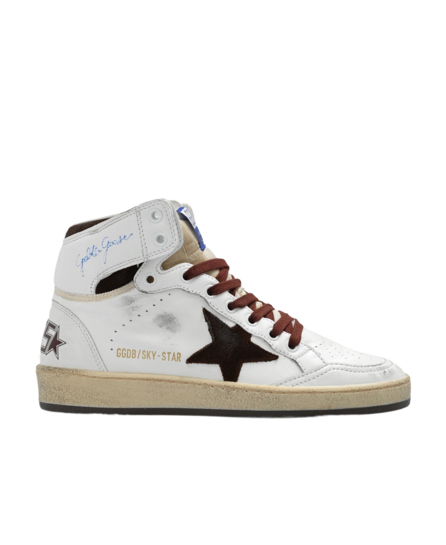 Golden Goose Sky Star Nappa Upper And Spur Nylon Tongue Suede Star In White
