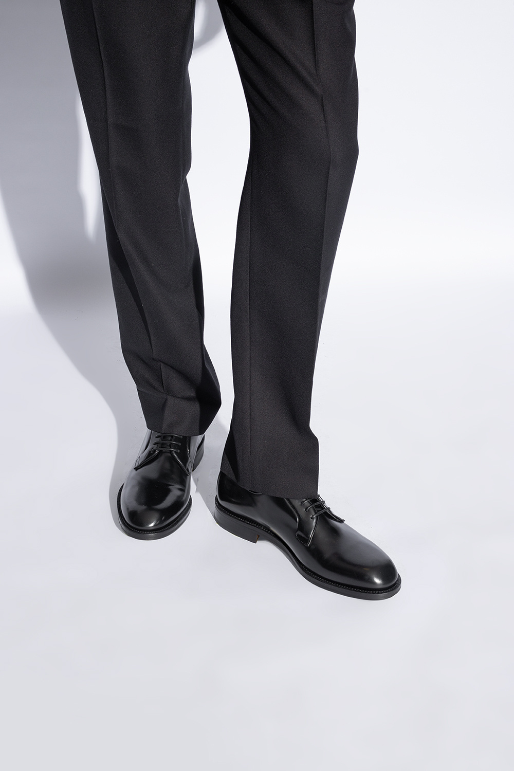 Dsquared2 Leather Derby Shoes In Black
