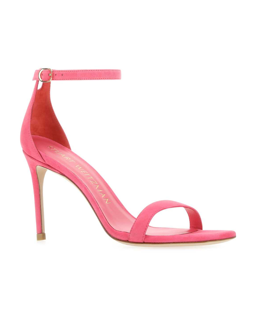 Stuart Weitzman Logo High-heeled Sandals In Pink