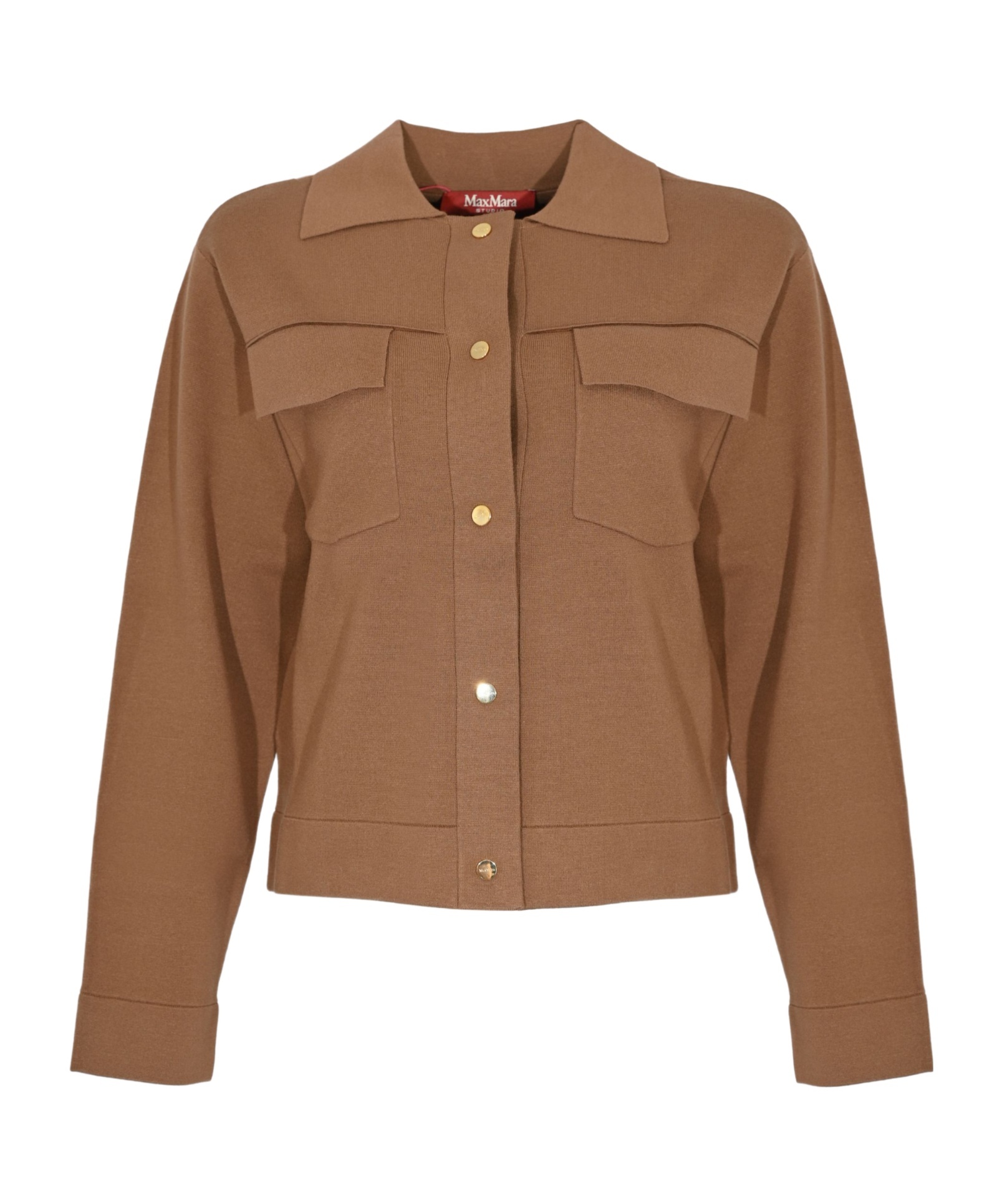 Max Mara Studio Boxy Button-up Jacket In Brown