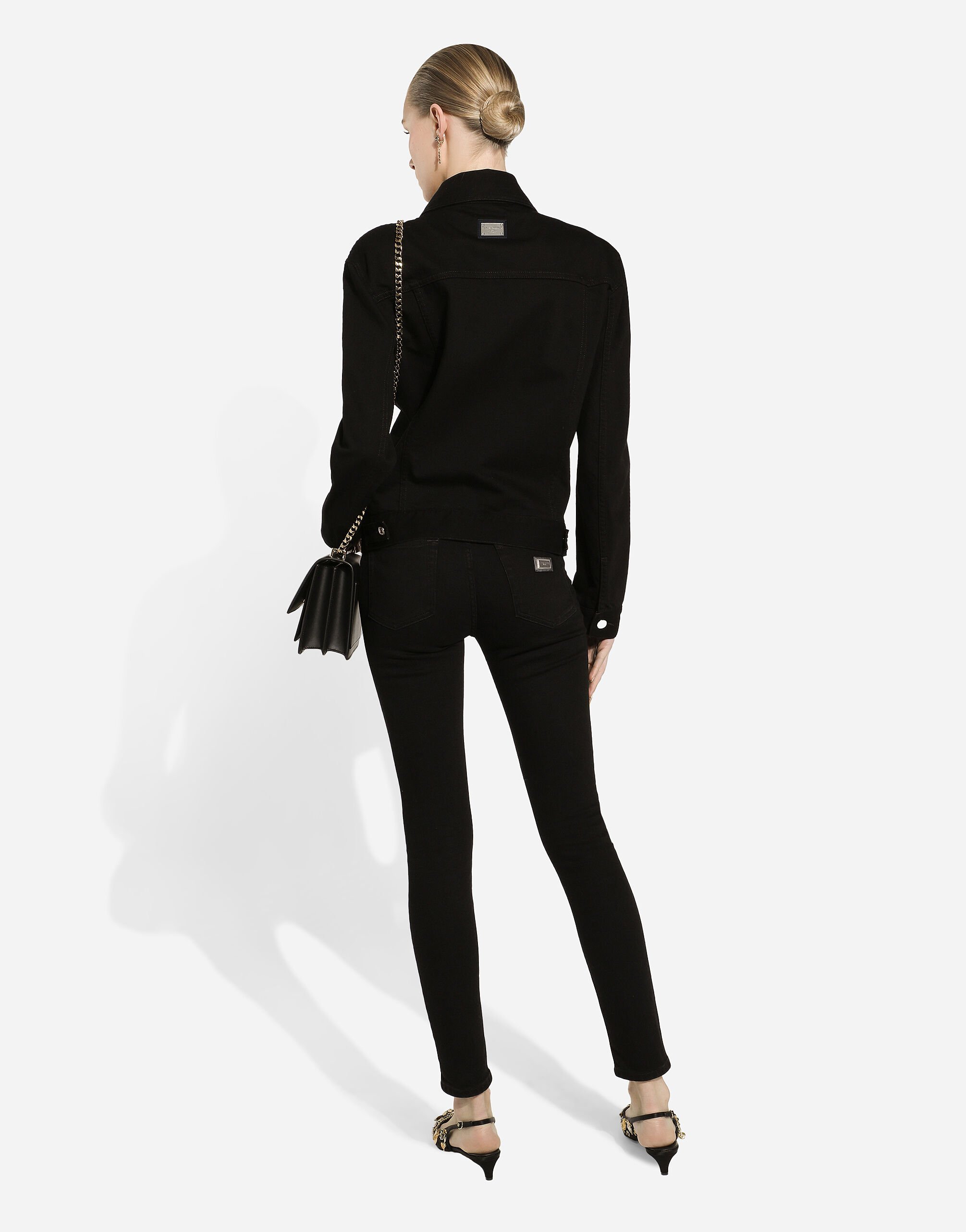 Dolce & Gabbana Logo Denim Pants In Black