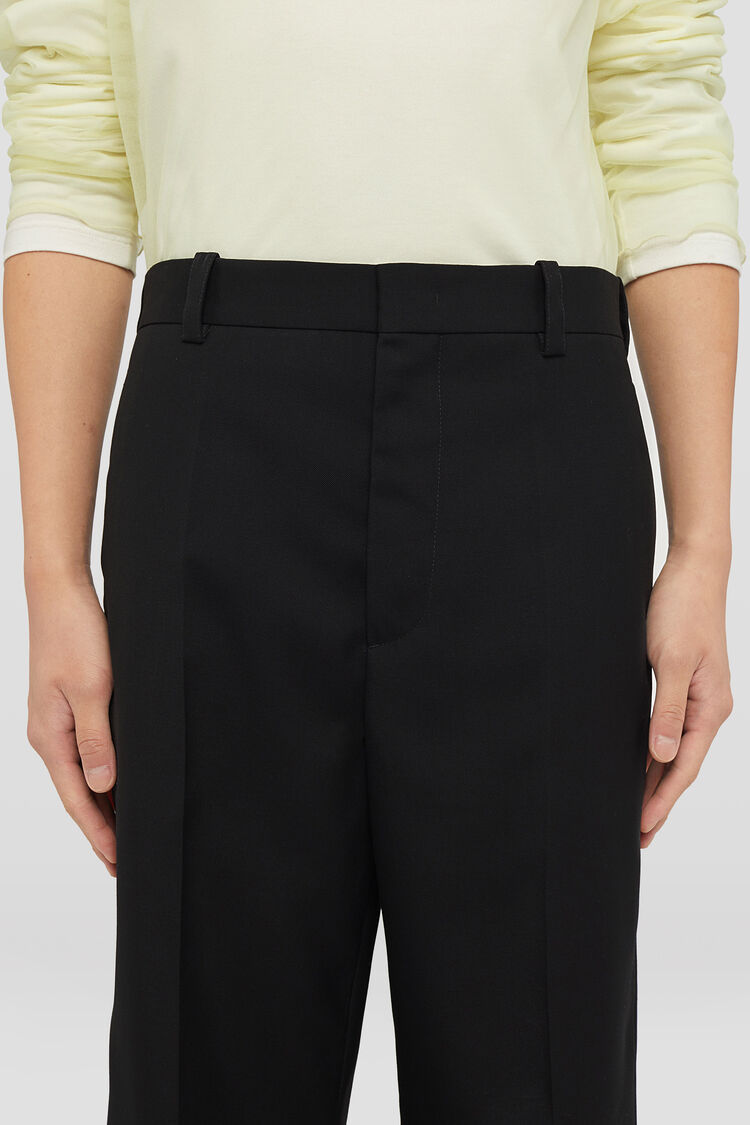 Jil Sander Pressed-crease Wool Trousers In Black