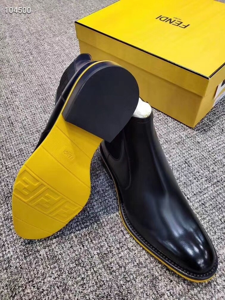 FENDI LOGO PANEL CHELSEA BOOTS