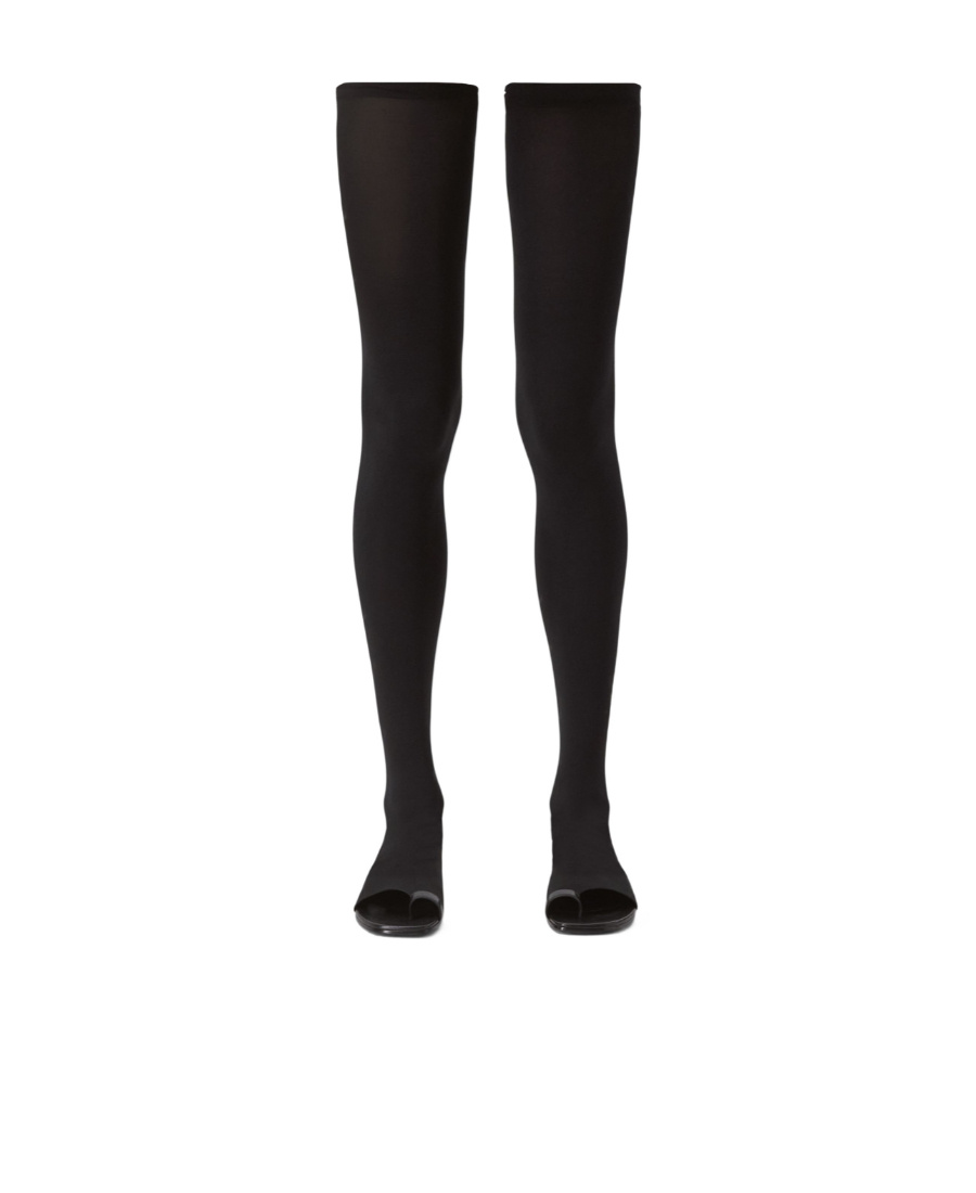 Burberry Ladies Black Marleyton Toe-ring Detail Over-the-knee Sock Boots In Black