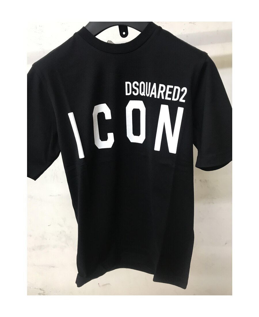 Dsquared2 Icon Logo Printed Crewneck T-shirt In Black