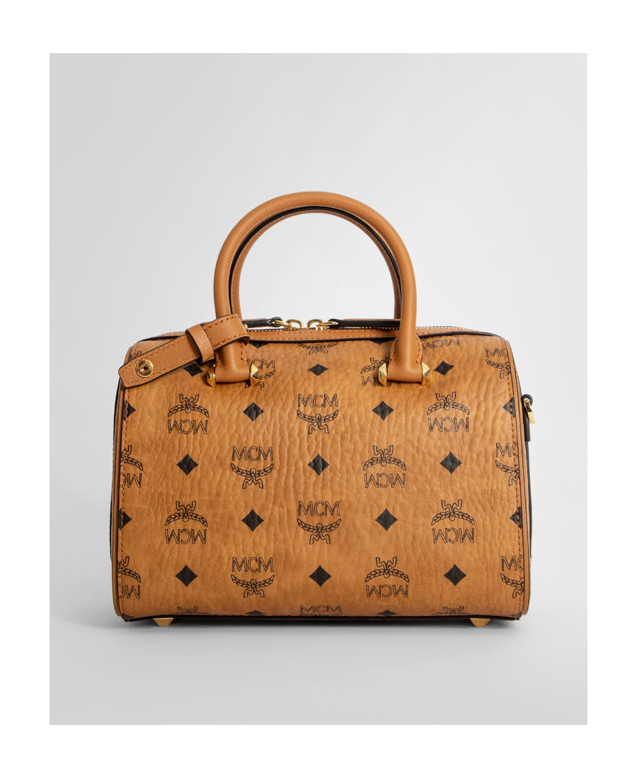 Mcm All-over Logo Print Tote Bag In Brown