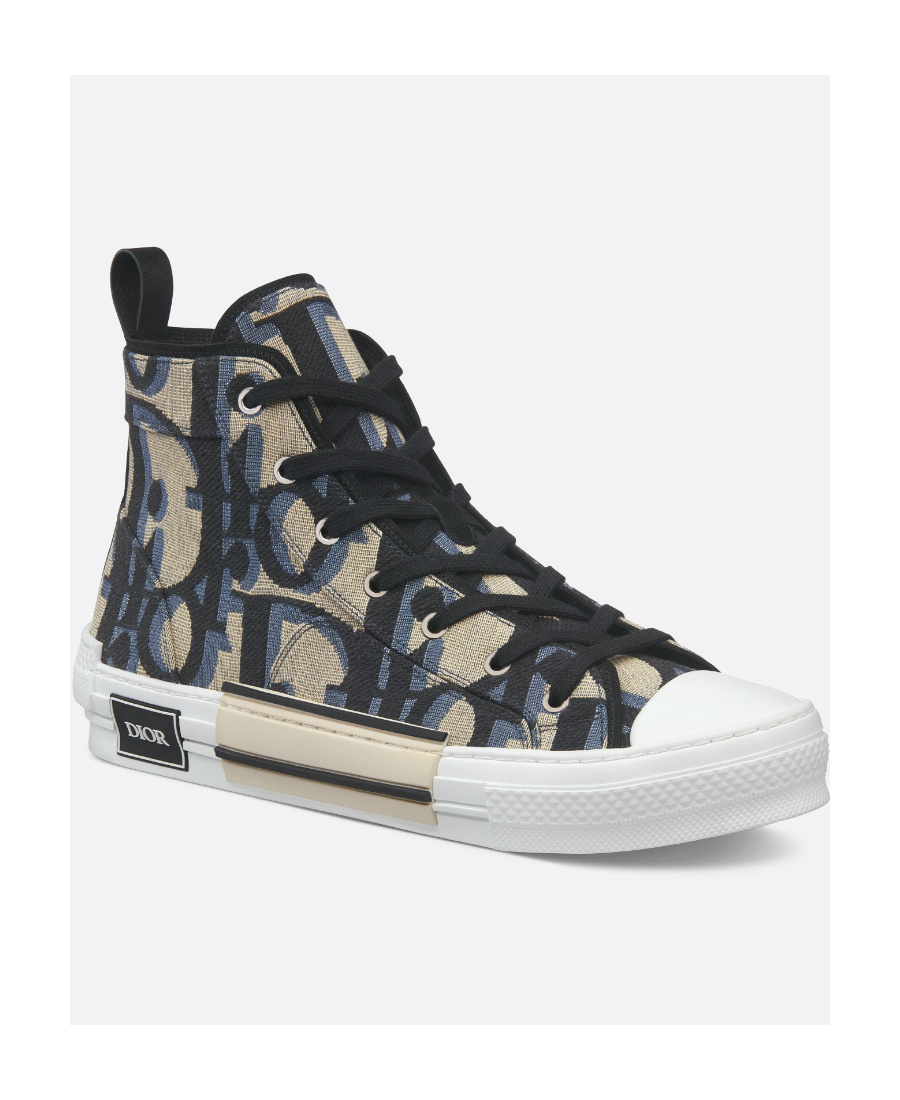 DIOR LOGO TIED WITH HIGH-TOP CASUAL SNEAKERS 