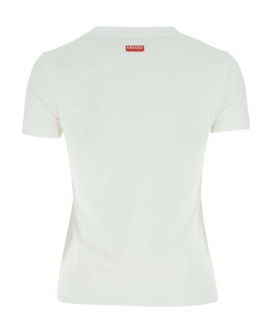 KENZO KENZO TIGER MOTIF EMBROIDERED CREWNECK T-SHIRT