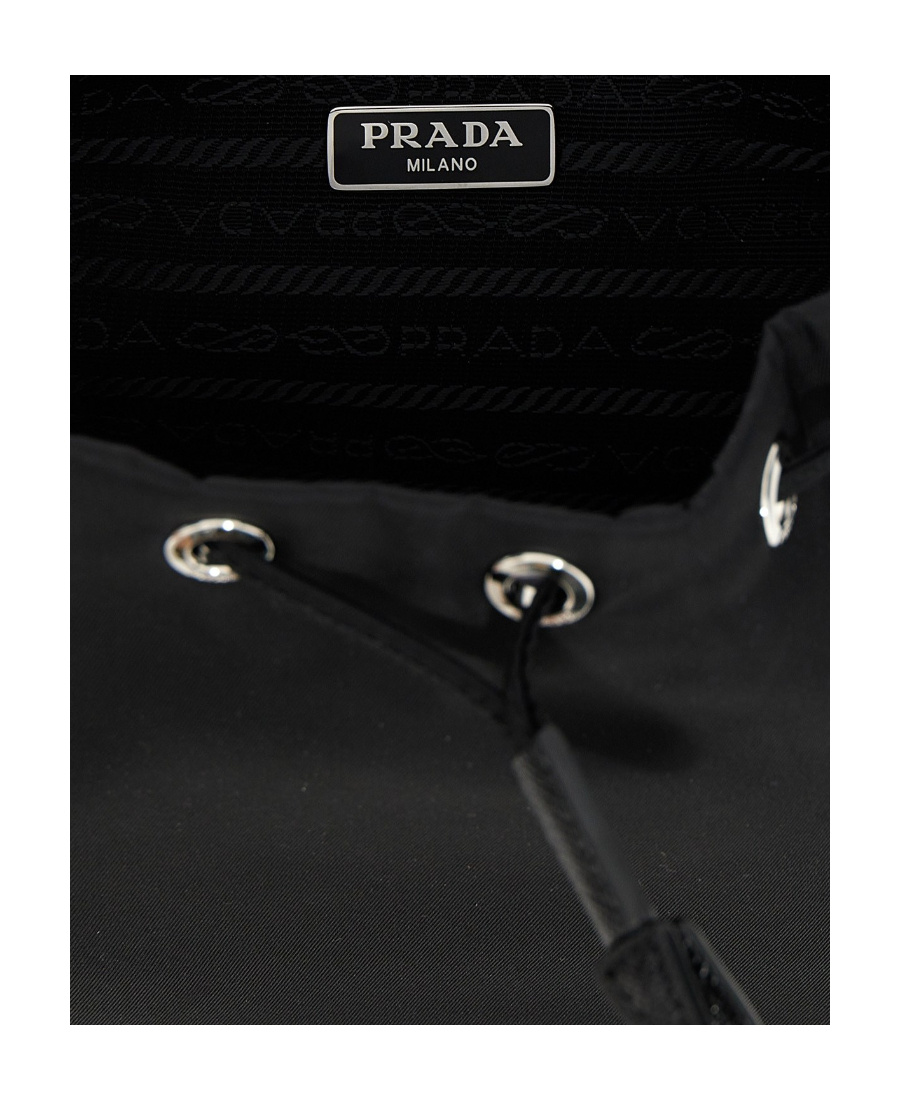Prada Nylon Clutch With Detachable Strap And Reinforced Base In Black