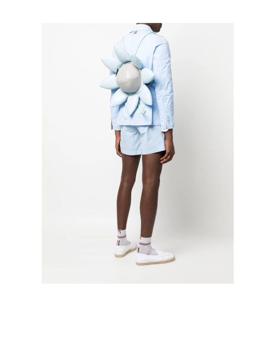 Thom Browne Pebbled-leather Flower Backpack In Blue