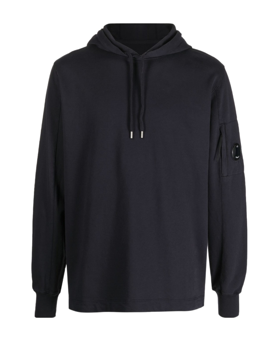 C.p. Company Logo-patch Long-sleeve Hoodie In Black