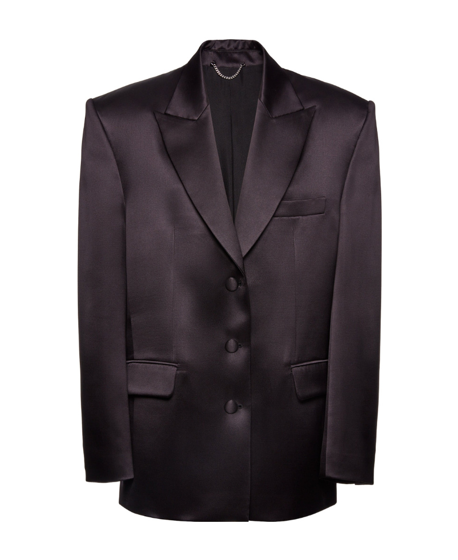 Magda Butrym Long-sleeved Wool Suit Jacket In Burgundy