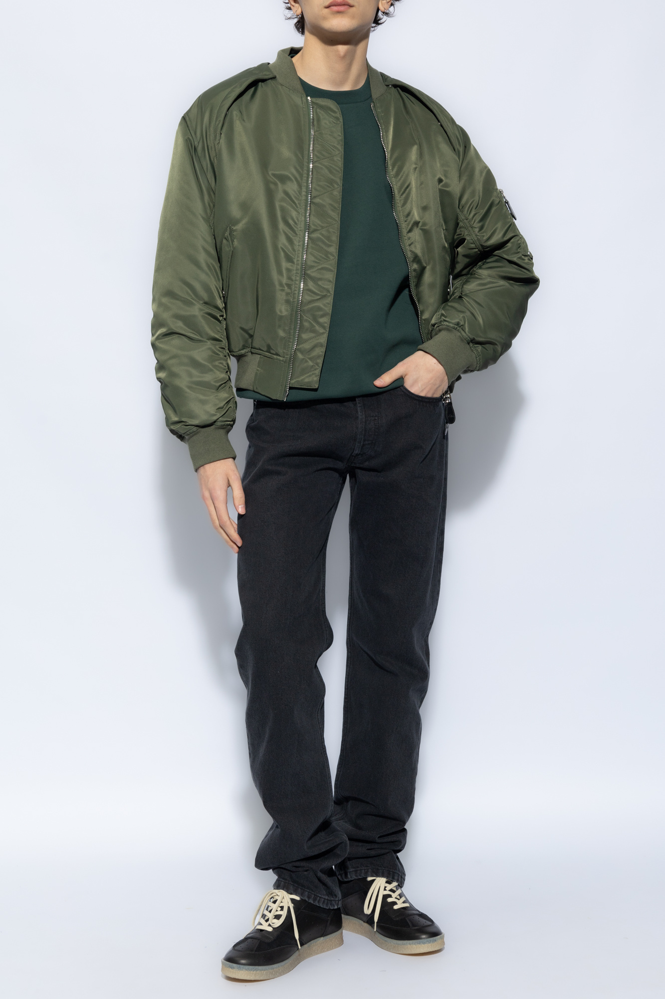 Apc A.p.c. Rider Logo-embroidered Crewneck Sweatshirt In Green