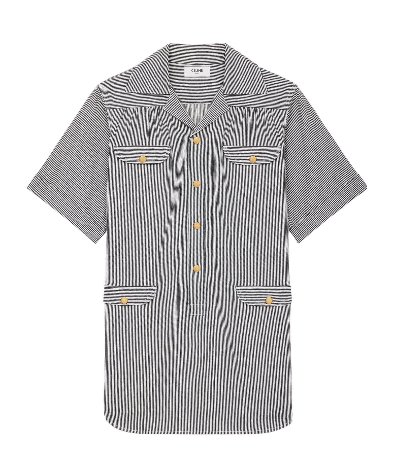 Celine Striped Mini Dress In Gray