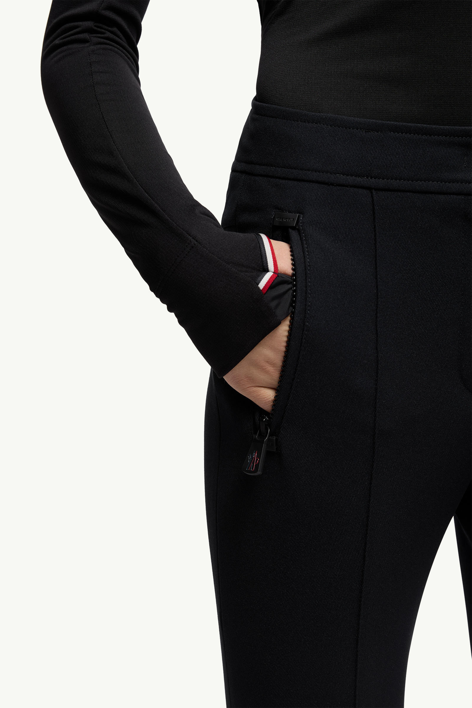 Moncler Twill Trousers In Black