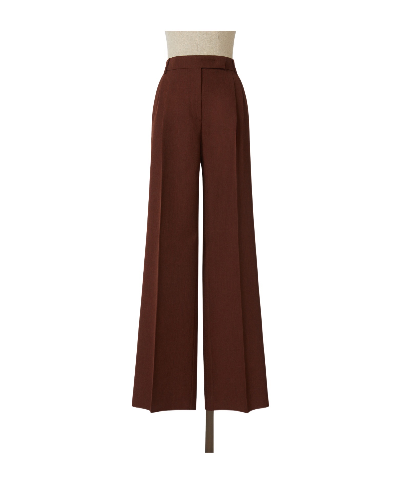 Max Mara Wide-leg Wool Trousers In Brown