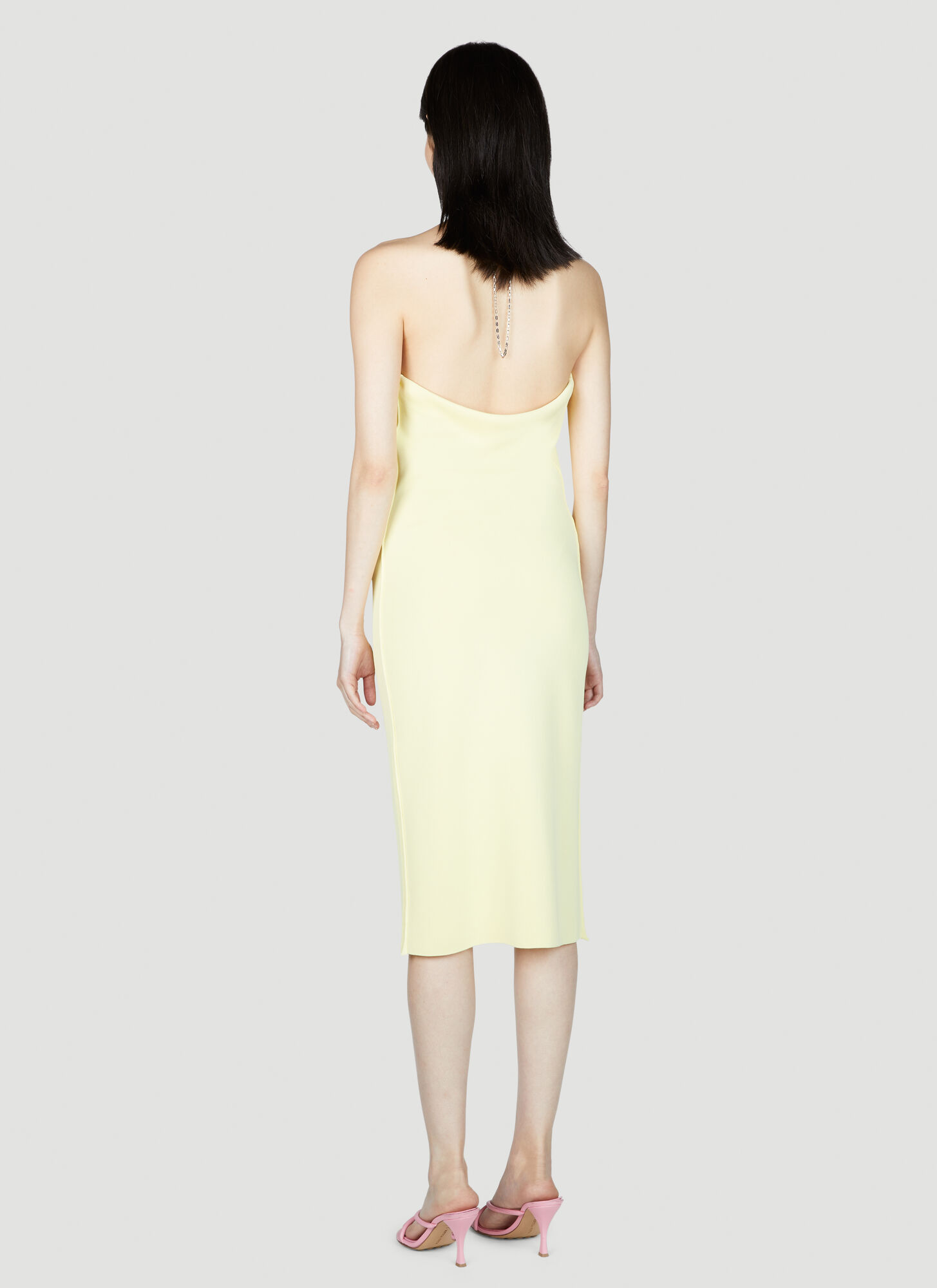 Shop Bottega Veneta Viscose Midi Dress In Nude