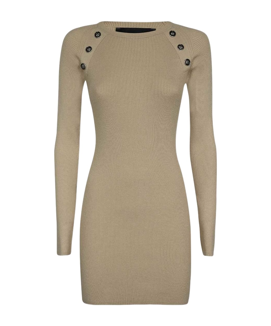 John Richmond Ribbed Knit Dress In Nude