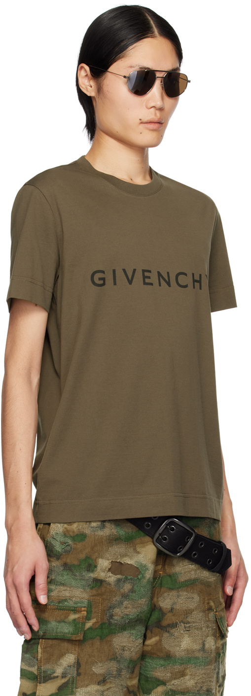 Givenchy Slim Fit Logo Cotton T Shirt In Green