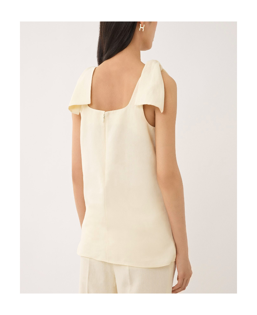 Shop Chloé Bow-detail Linen Tank Top In Nude