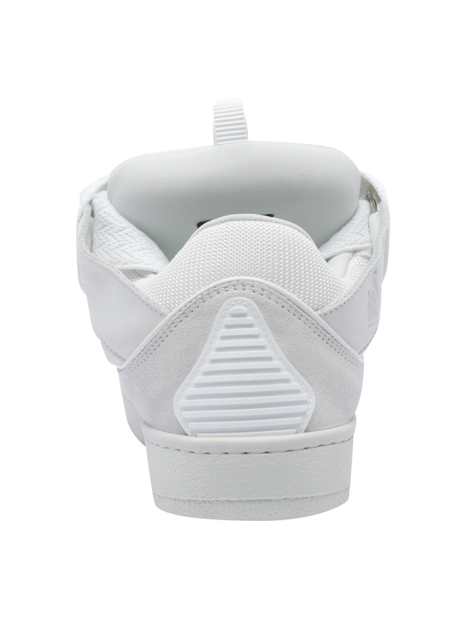 Lanvin Unisex Leather Curb Sneakers With Glitter Effect In White