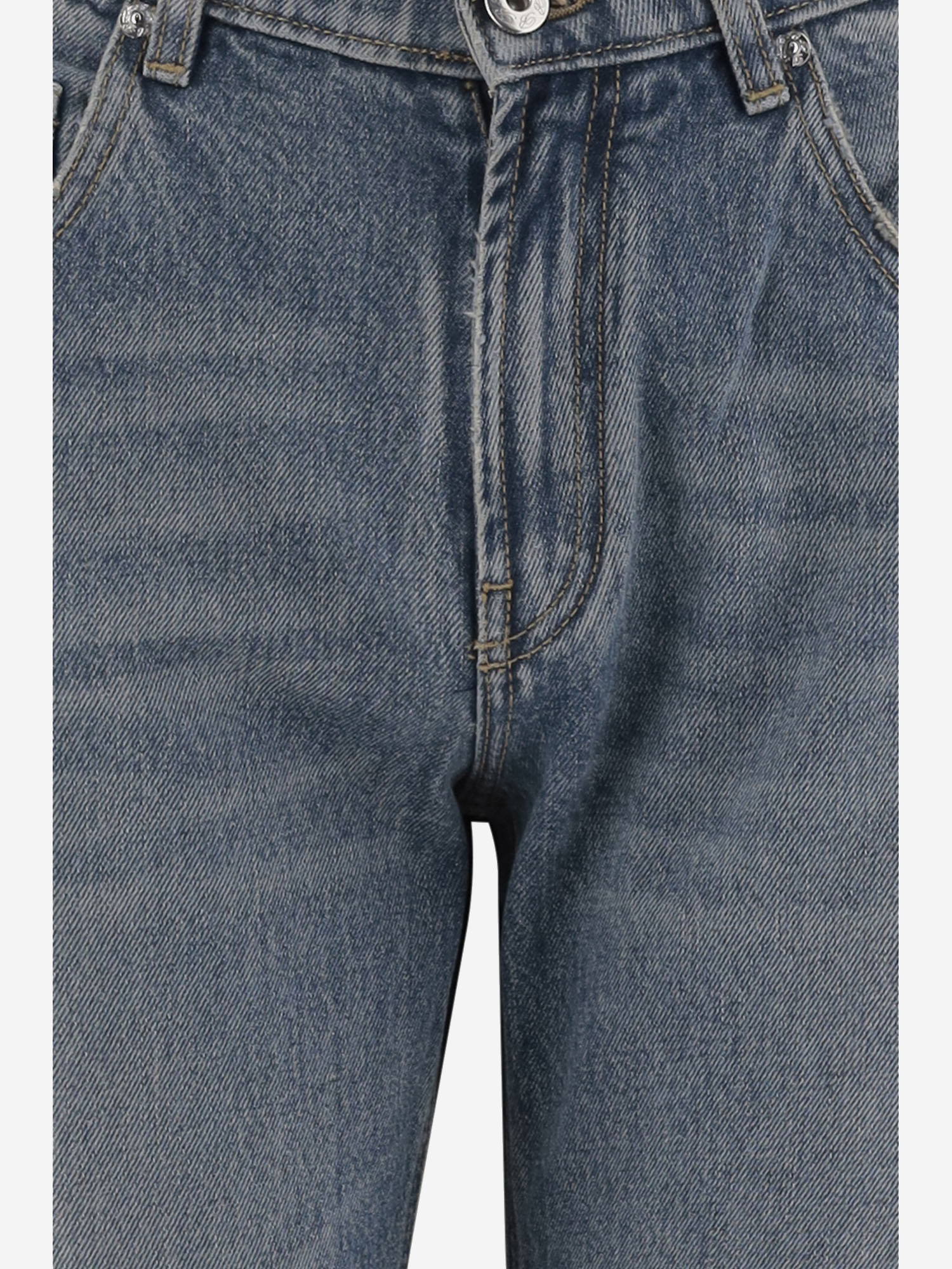Blumarine Washed Effect Jeans In Blue