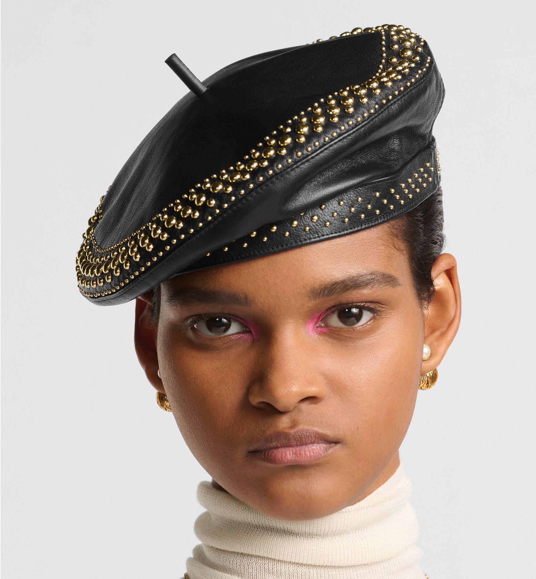 Dior Arty Rivet Art Beret In Black