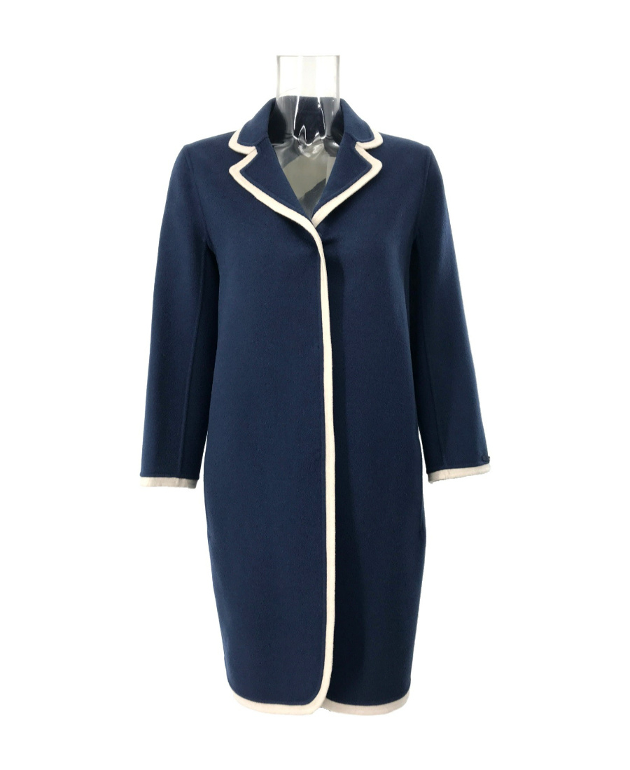 Max Mara Long-sleeved Coat In Blue