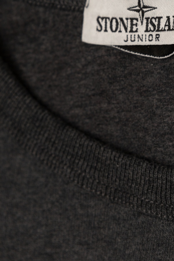 Stone Island Compass-badge Cotton Sweatshirt In Gray