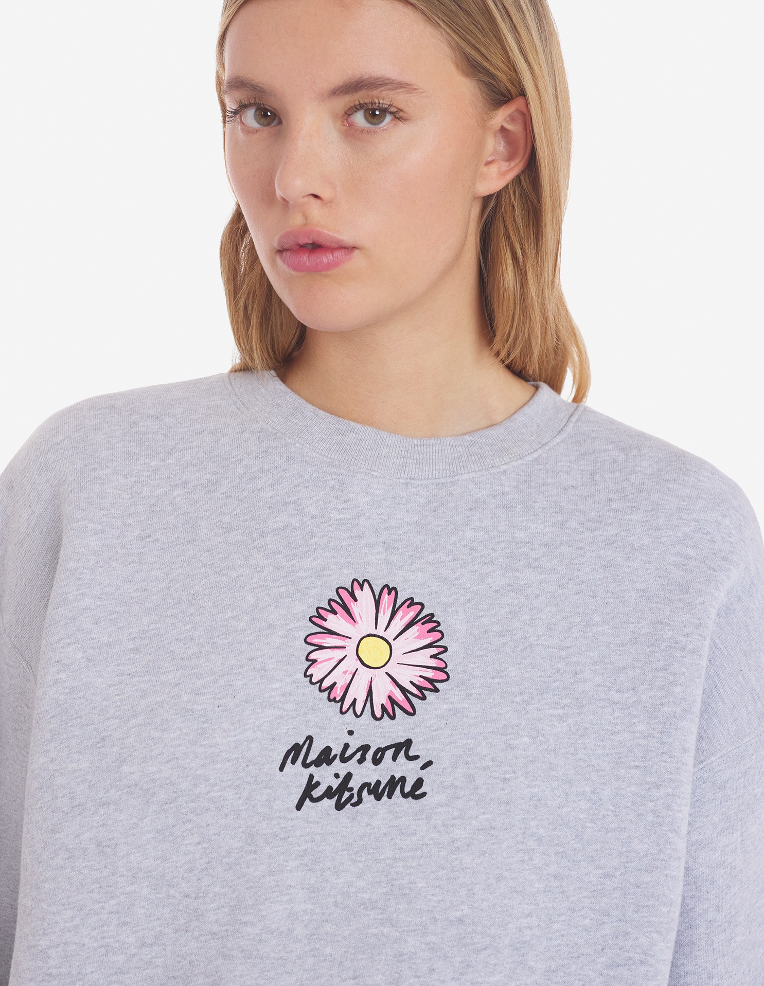 MAISON KITSUNÉ FLOATING FLOWER COTTON SWEATSHIRT