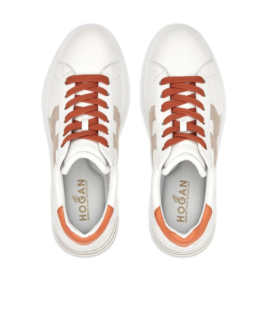 Hogan Rebel Sneakers In Nappa Leather Multicolor In White