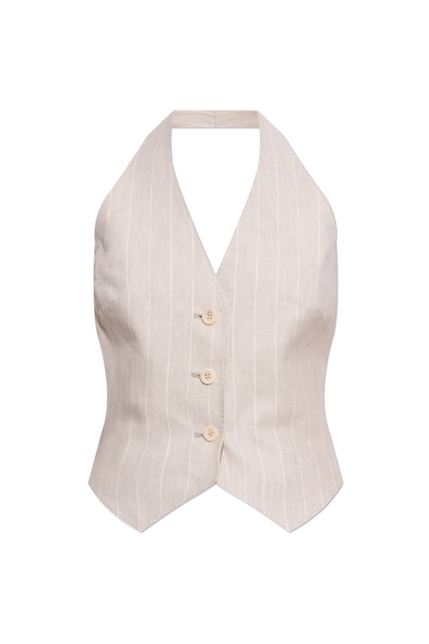 Max Mara Single Breasted Vest In Pink