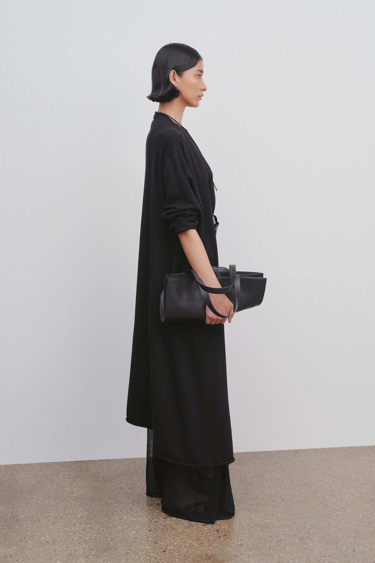 The Row Circle Long Knitted Cardigan In Black