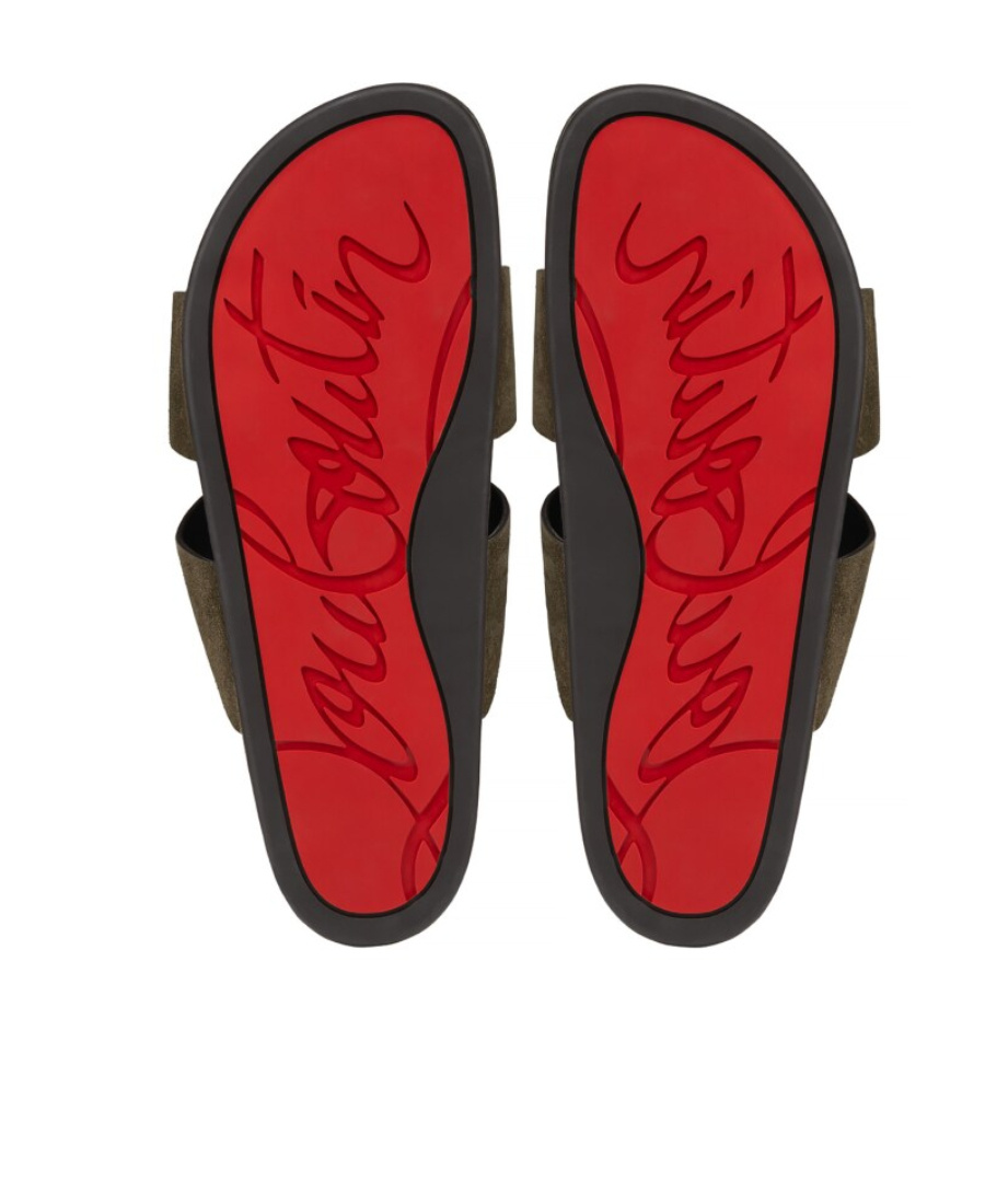 Christian Louboutin Logo Letter Pattern Flip-flops In Green