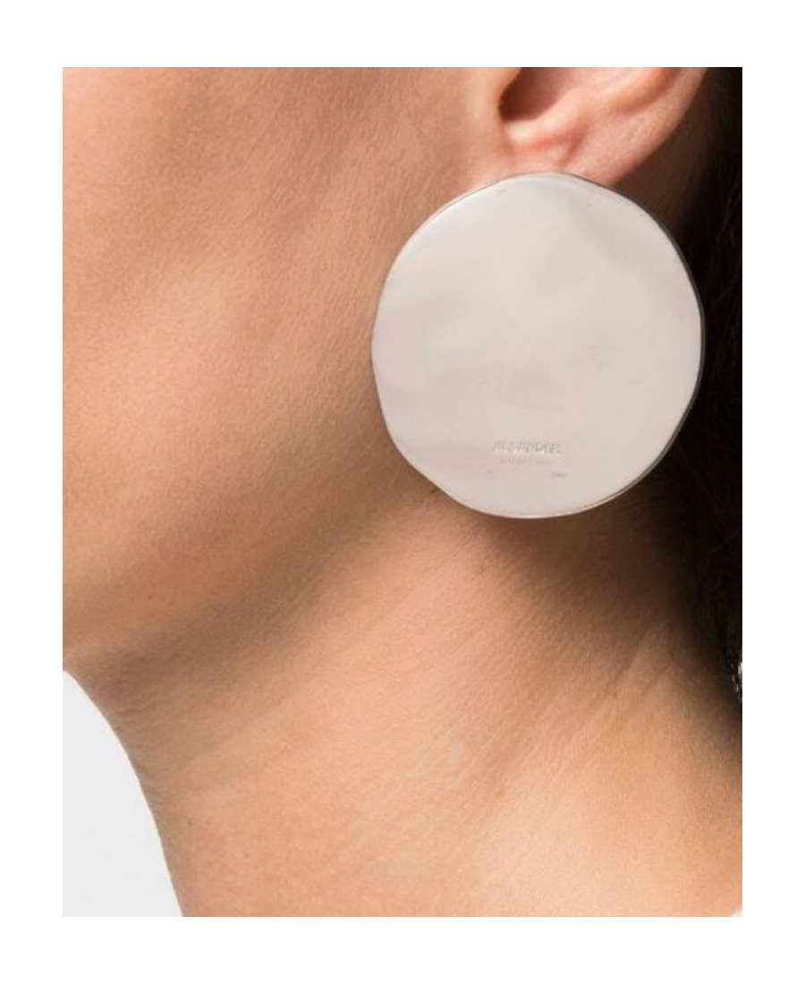 Jil Sander Enamel Plate Earrings In White