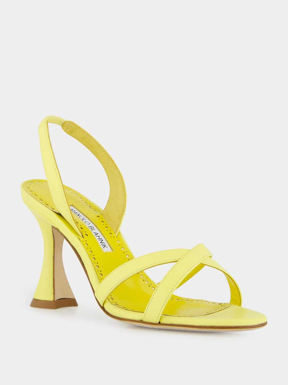Manolo Blahnik Open-toe High-heeled Sandals In Yellow