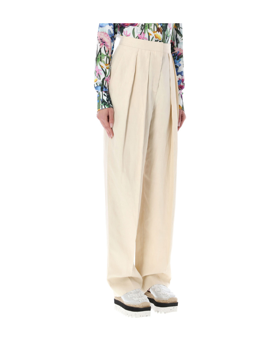 Stella Mccartney High-waisted Pleated Trousers In Nude