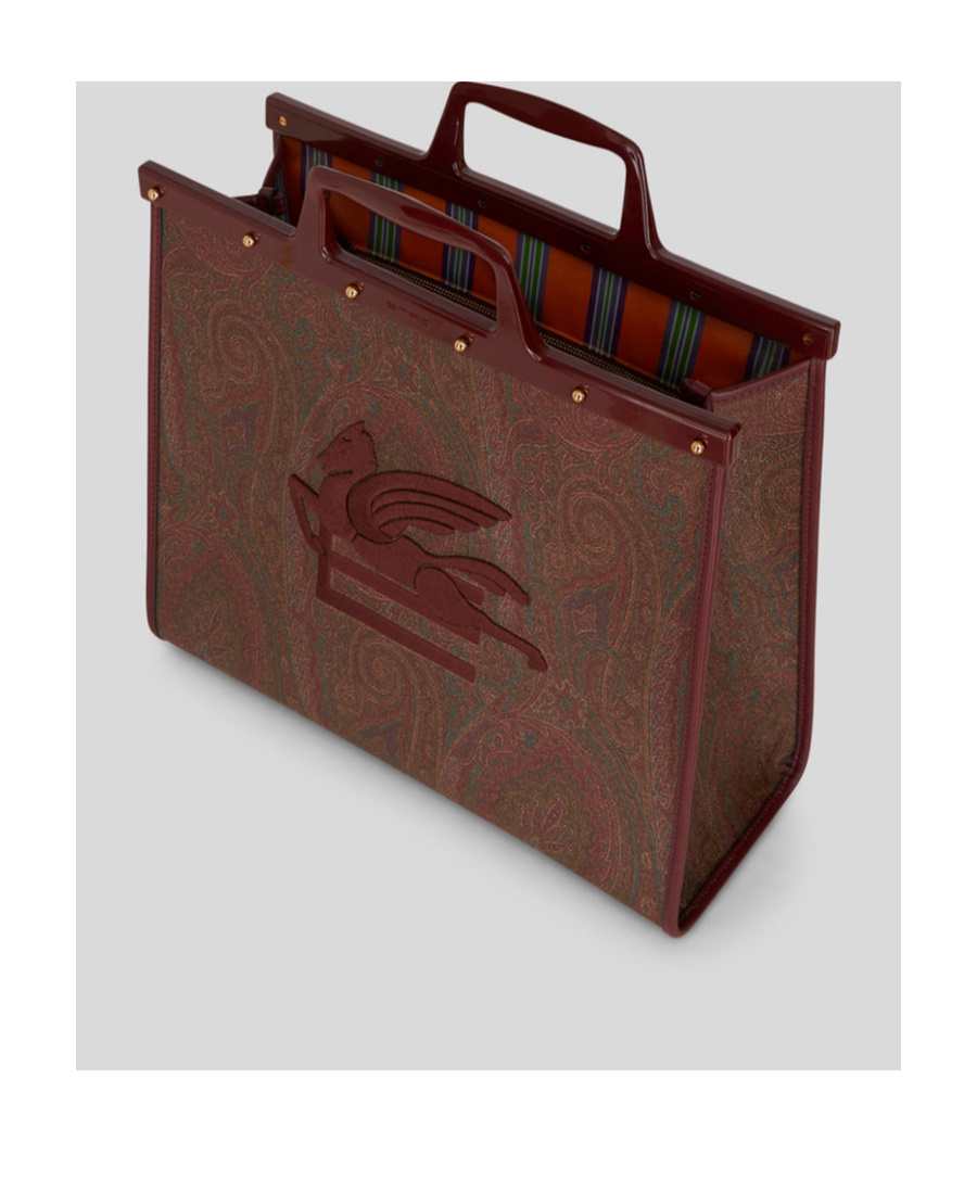 Etro Love Trotter Tote Bag Red In Brown