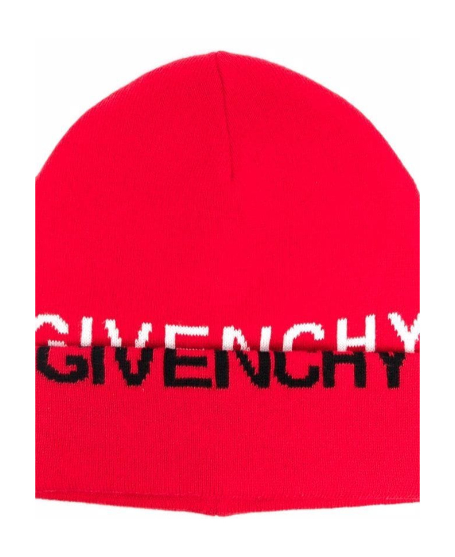 Givenchy Logo-print Knitted Beanie In Red