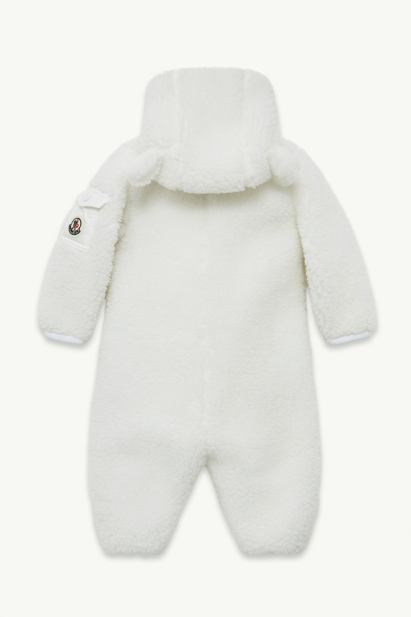 Moncler Teddy Hooded Baby Grow In White