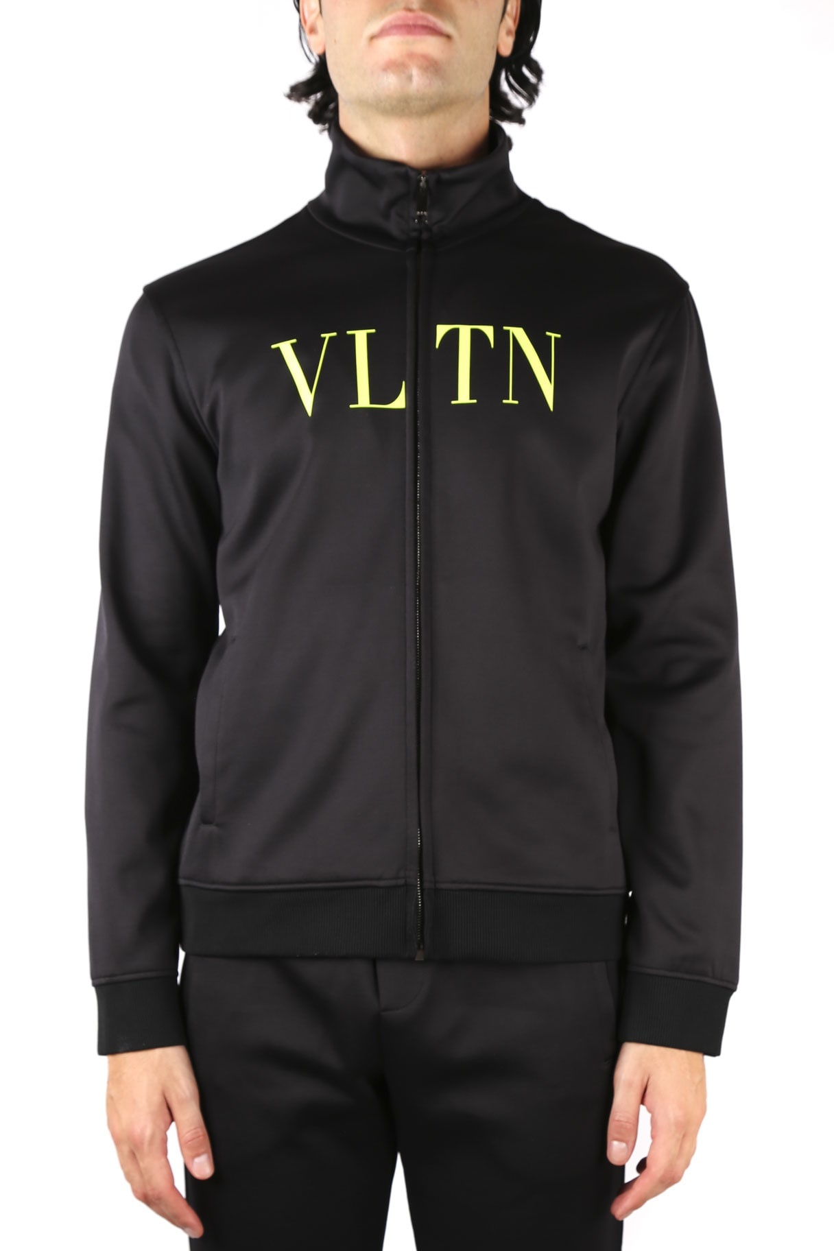 Valentino Vltn Zippered Pilot Casual Jacket In Black