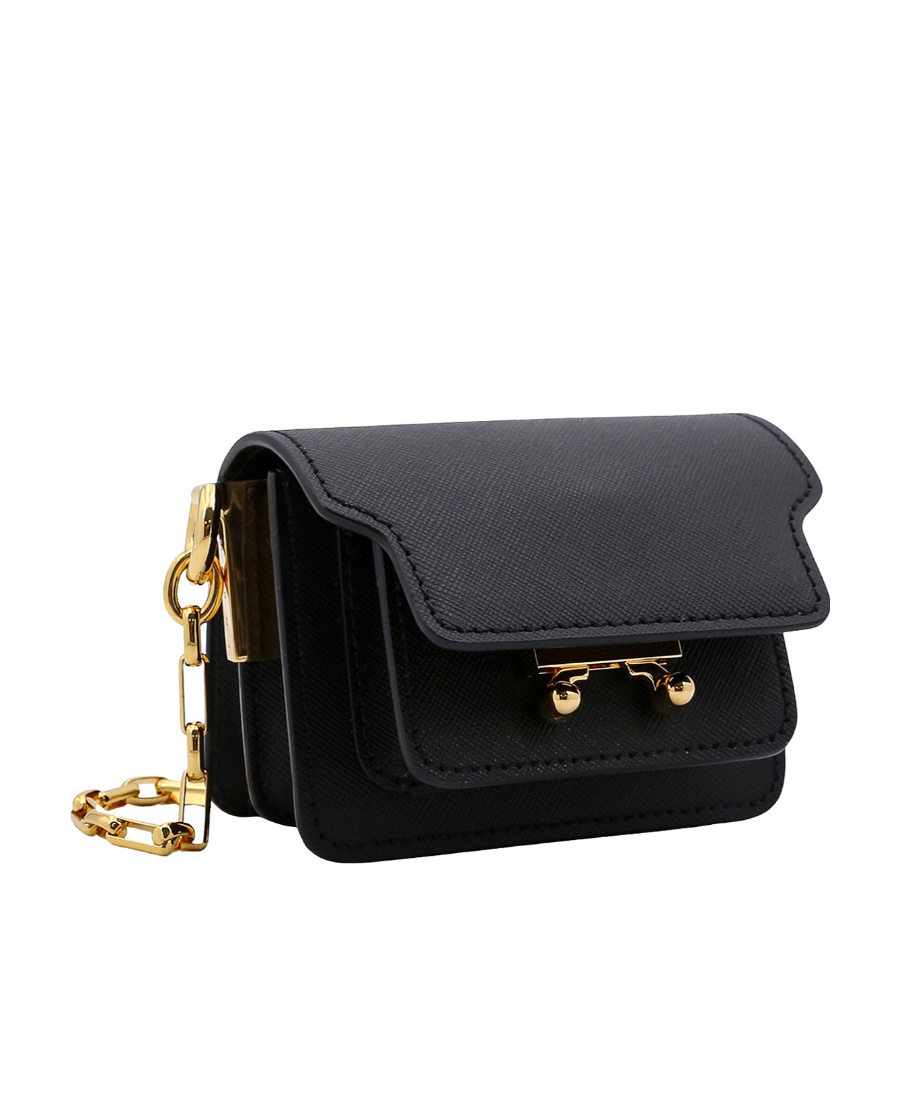 Marni Trunk Leather Mini Bag In Black