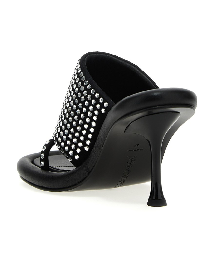 Jw Anderson Bumber Crystal Muller High-heeled Sandals In Black