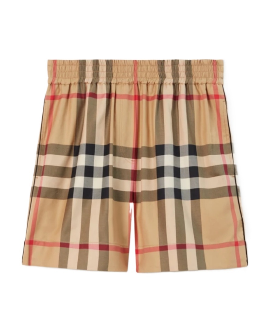 BURBERRY VINTAGE CHECK-PATTERN COTTON SHORTS
