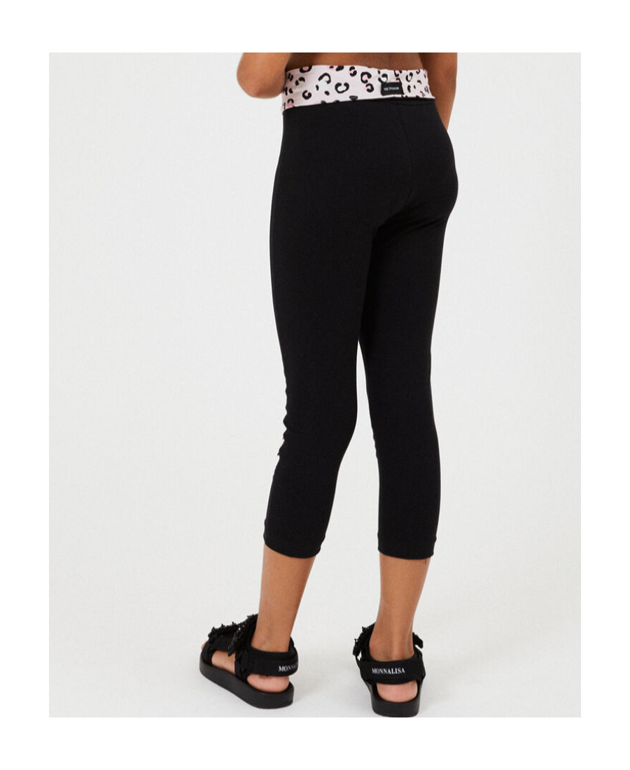 Monnalisa Logo-print Stretch Legging In Black