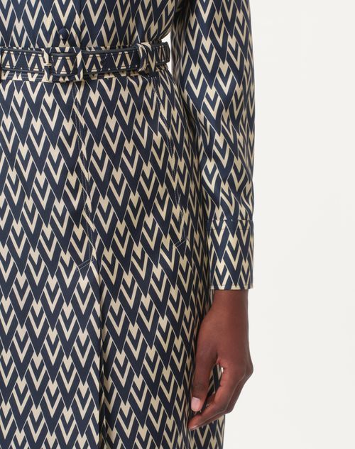 Shop Valentino Toute La V Midi Skirt In Black