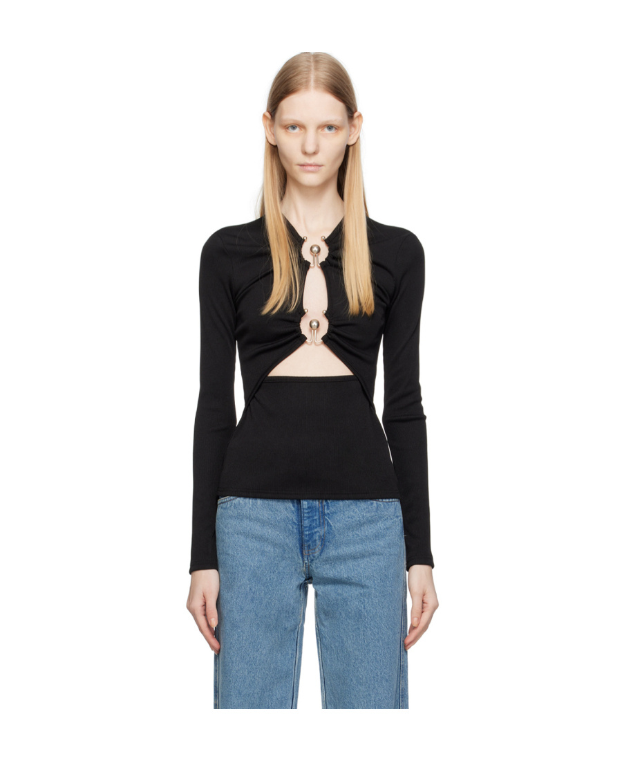 Shop Christopher Esber Cut-out Detail Long-sleeve Top In Black
