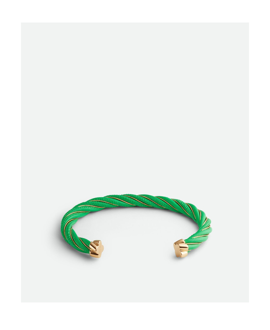 Bottega Veneta Twist Cuff Bracelet In Green