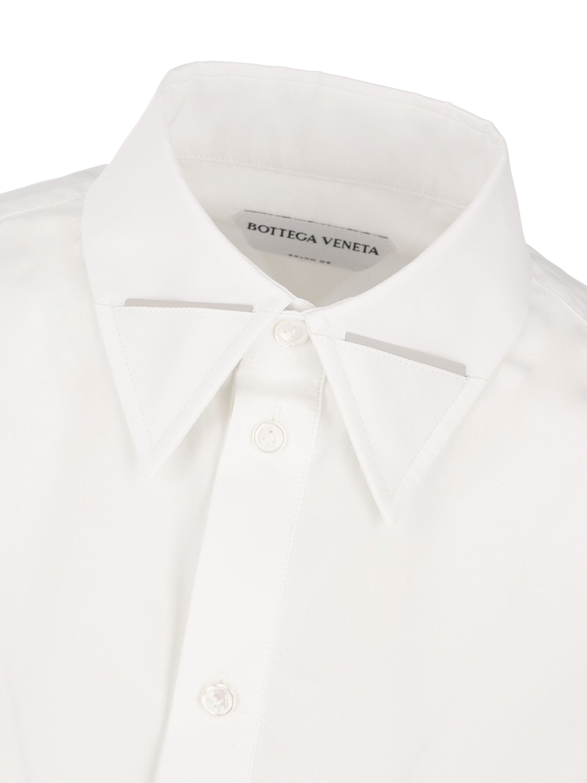 Bottega Veneta Embellished Collar Cotton Shirt In White